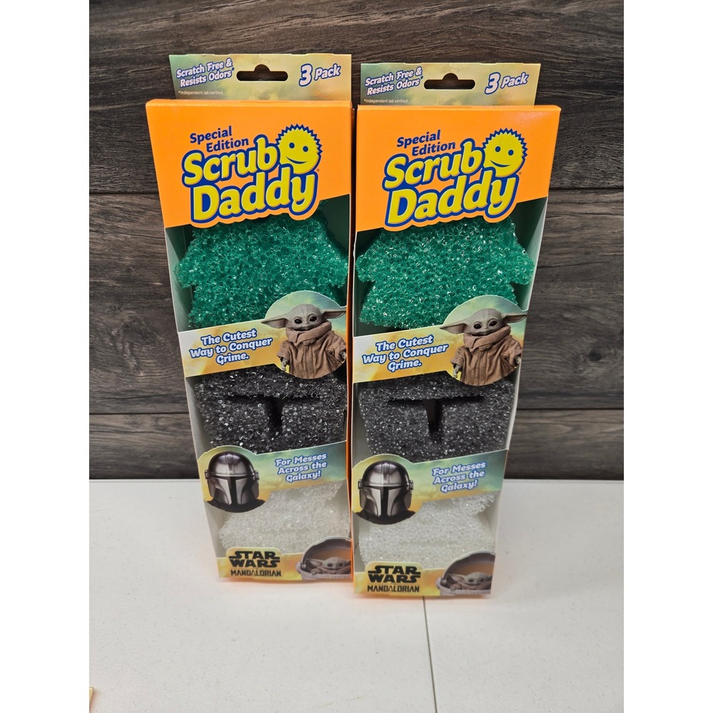 Scrub Daddy Star Wars Mandalorian Grogu Sponges Special Edition 3 Pack Lot of 2